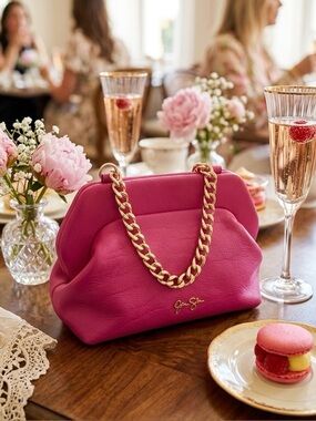 Jessica Simpson Hot Pink Shoulder Bag with Gold Chain